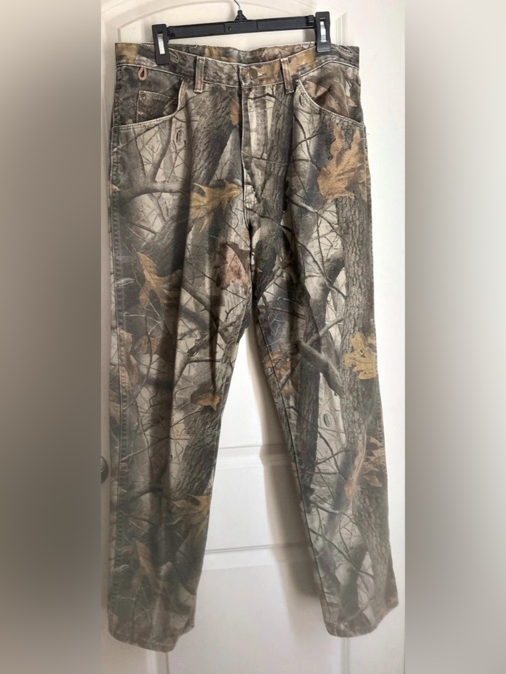 Vtg Wrangler rugged wear Realtree Hardwoods Camo Hunting Pants Cargo Pants